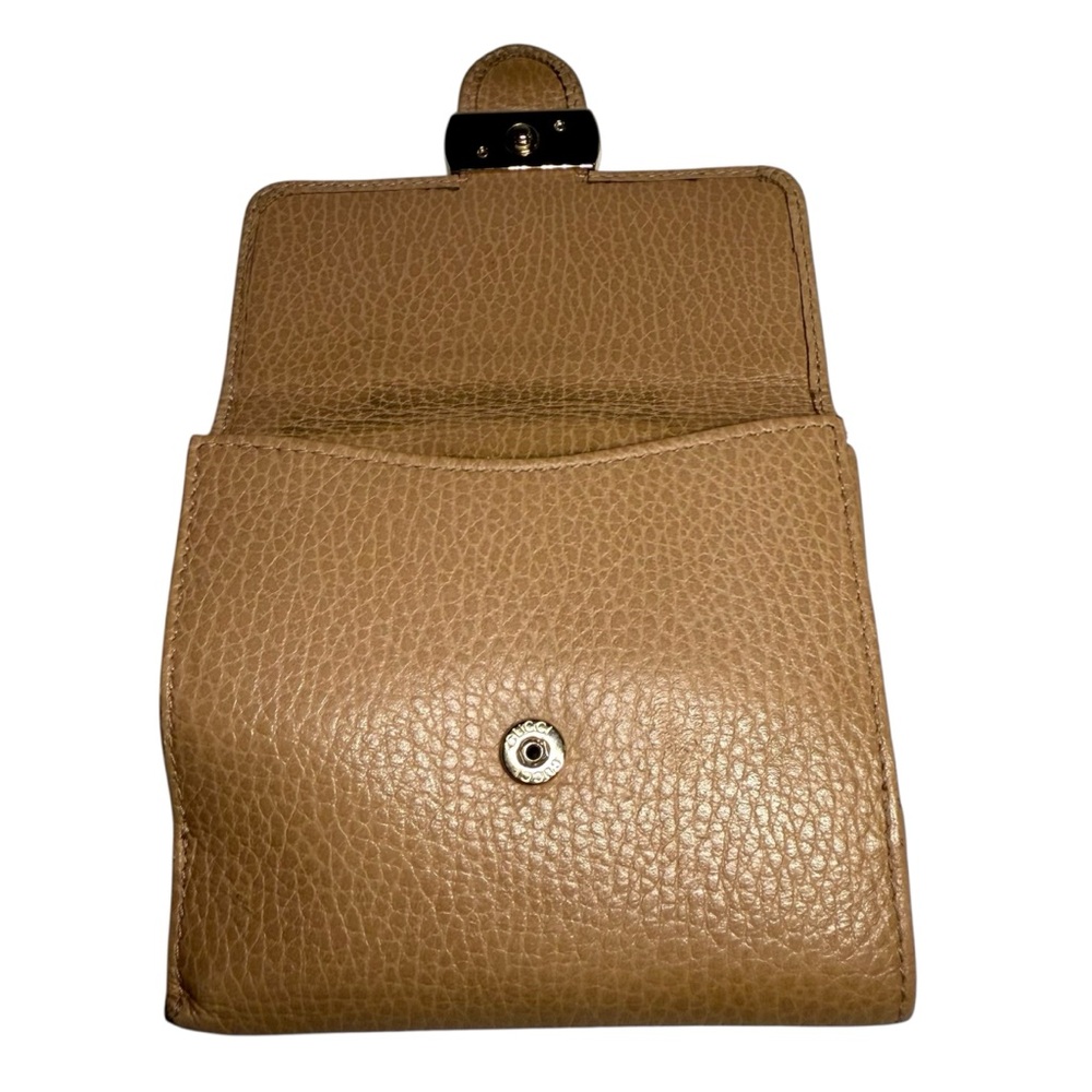 Gucci GG Interlocking Leather Beige Bi-Fold Compact Wallet. - Picture 5 of 16